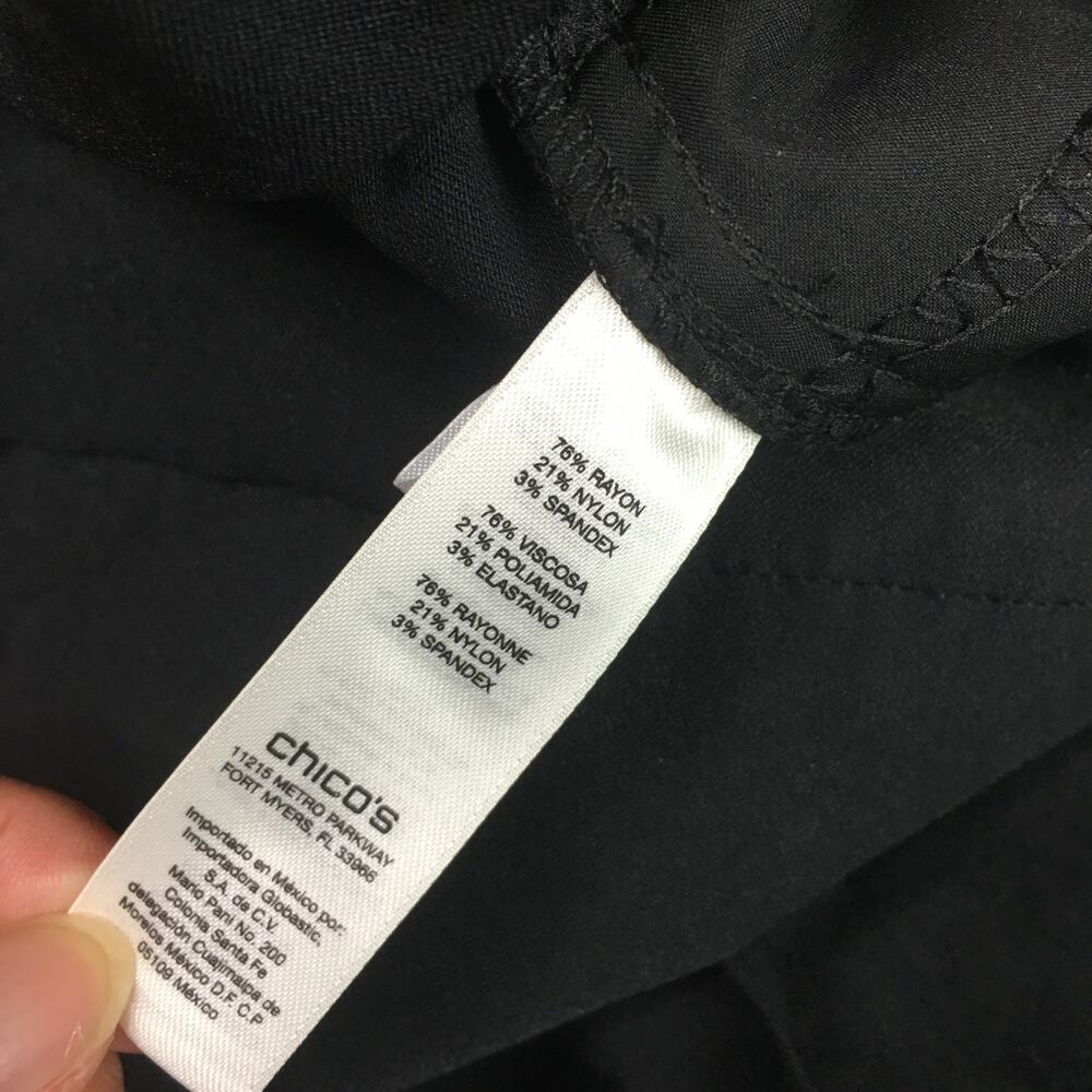 New Chico’s So Slimming Pull On Shorts Black Mid Length Stretch Womens 2.5 Large - Picture 4 of 8